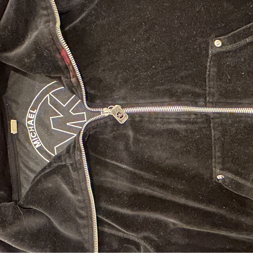 Michael Kors Velour Velvet Bomber Track Jacket - Picture 8 of 8